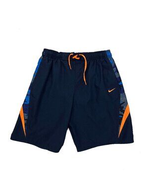 Nike Camo Orange Swoosh Blue Board Swim Shorts Trunks Mens NWT S